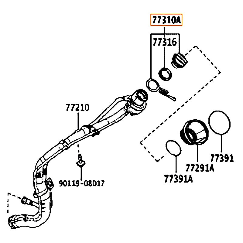 Nắp bình xăng Noah - hãng TOYOTA | 7730012020