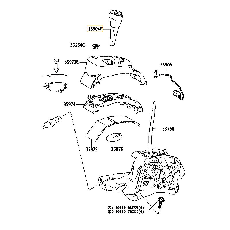 Tay nắm cần số Vios - hãng TOYOTA | 335040D400C0