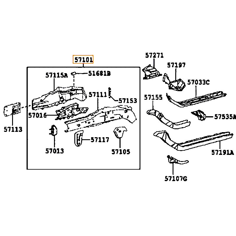 Xương đầu sắt xi Corolla - hãng TOYOTA | 5710102917