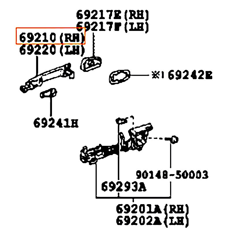 Tay mở cửa trước bên ngoài RH Crown - hãng TOYOTA | 692100N010