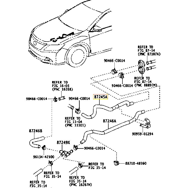 Ống nước Camry - hãng TOYOTA | 8724506A40