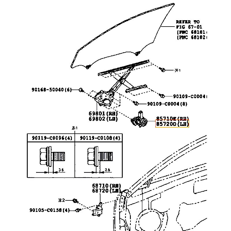 Mô tơ nâng kính Camry - hãng TOYOTA | 8572006201