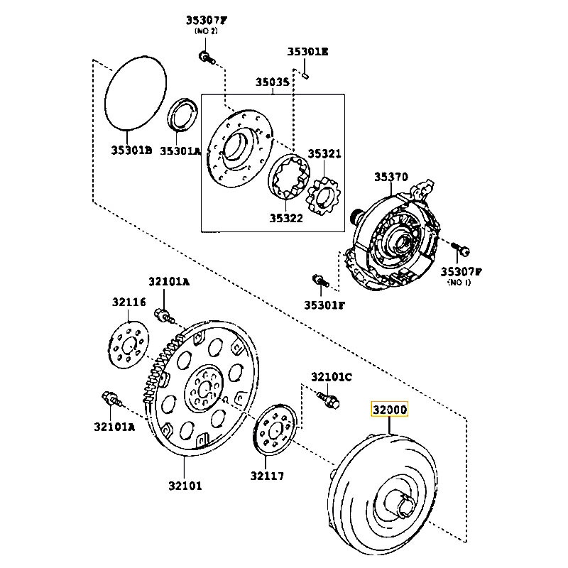 Quả bí hộp số Camry - hãng TOYOTA | 3200033151