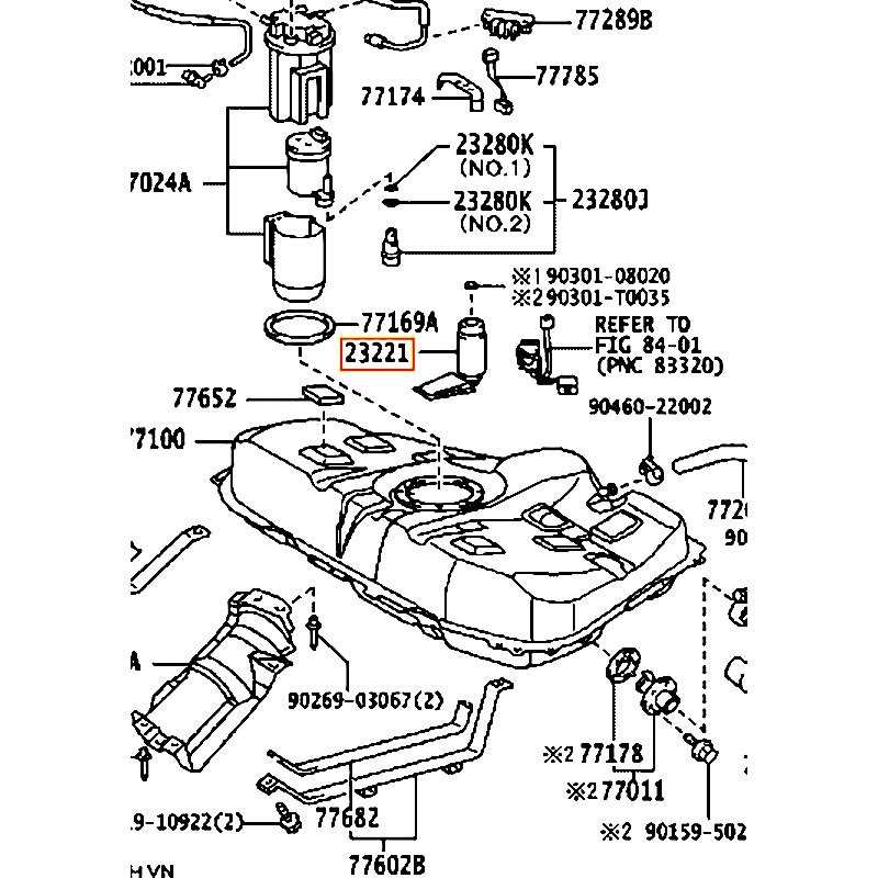 Bơm xăng Corolla - hãng TOYOTA | 232200T111