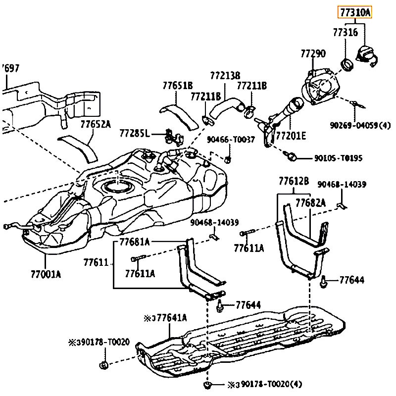 Nắp bình xăng Vios - hãng TOYOTA | 7730052030