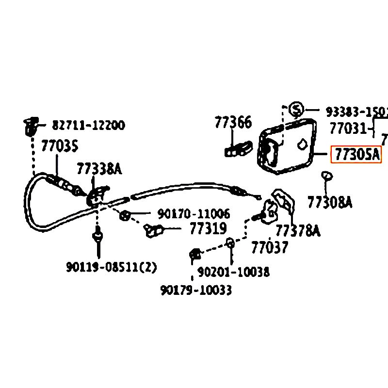 Nắp bình xăng Land cruiser - hãng TOYOTA | 7730590K00