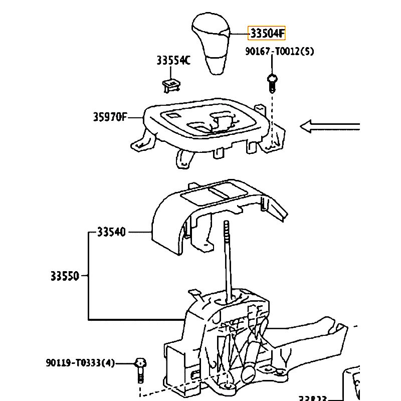 Tay nắm cần số Hilux - hãng TOYOTA | 335040K141C0