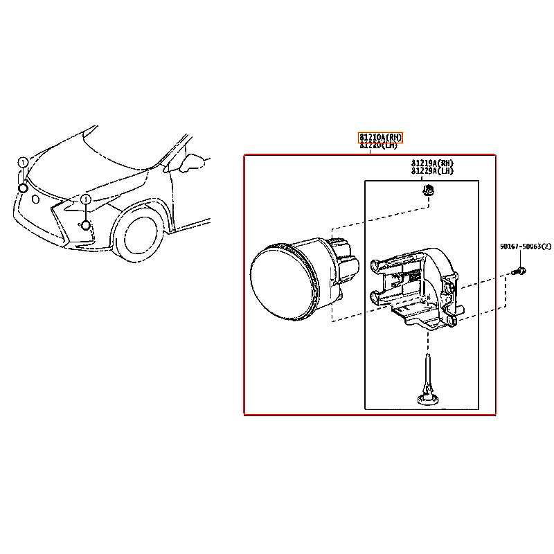 Đèn gầm Lexus 2021 - hãng TOYOTA | 8121048060