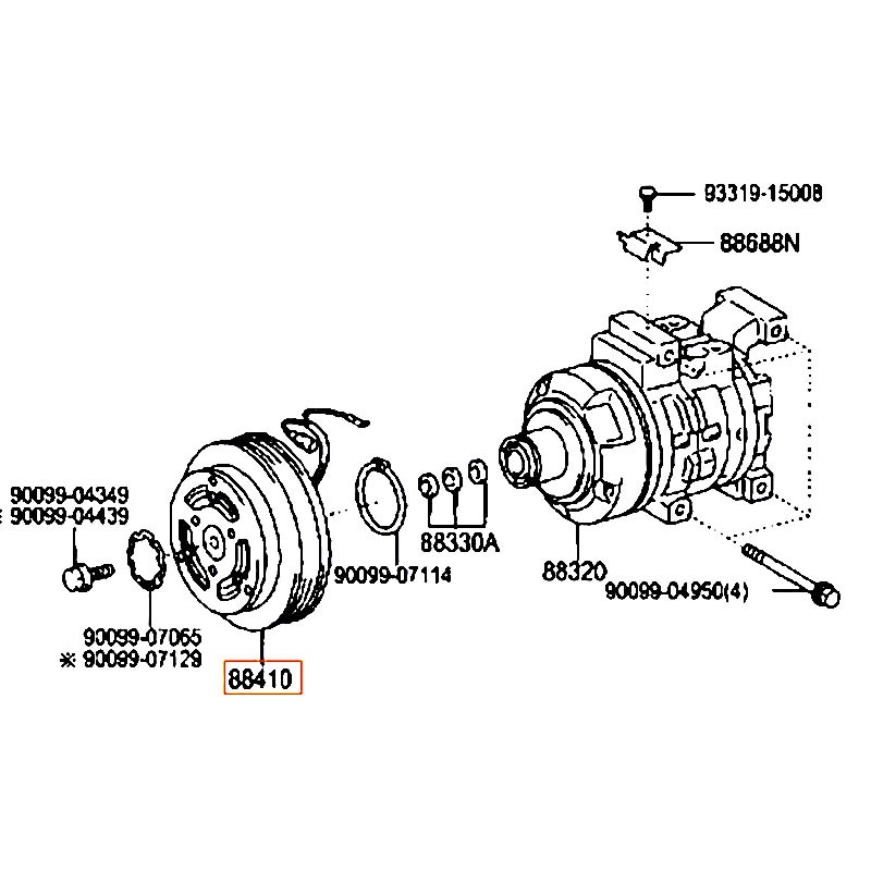 Puly lốc lạnh Vios - hãng TOYOTA | 884100D070