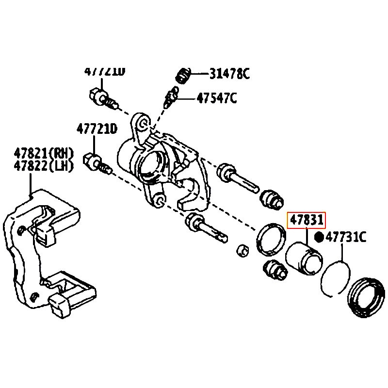 Piston thắng sau Camry - hãng TOYOTA | 4783106090