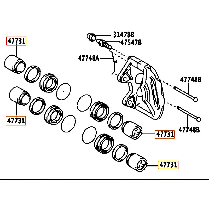 Piston thắng trước Land cruiser prado - hãng TOYOTA | 4773135040