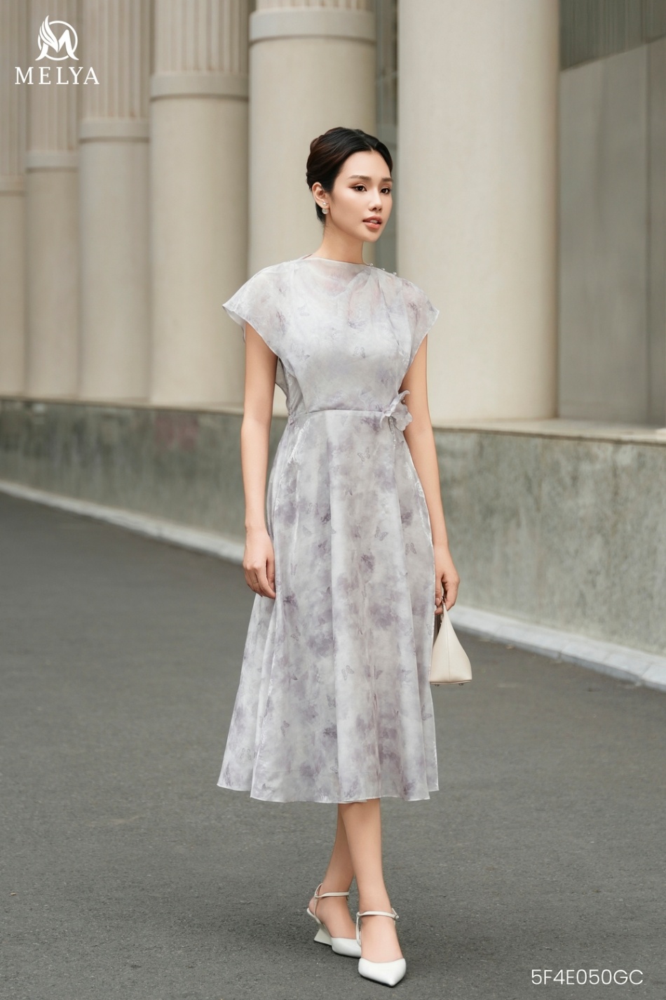 Đầm xòe - Butterfly Veil Dress - Xám ghi sáng