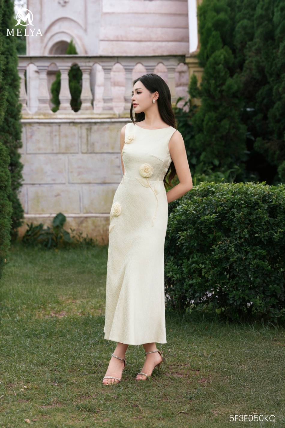 Đầm đuôi cá - Floral Whisper dress - Kem