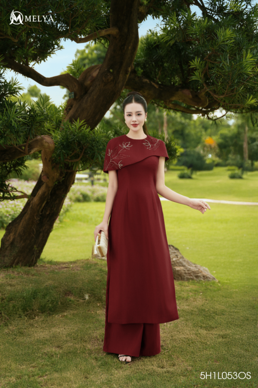 Áo dài - Lan hạ - Đỏ trầu