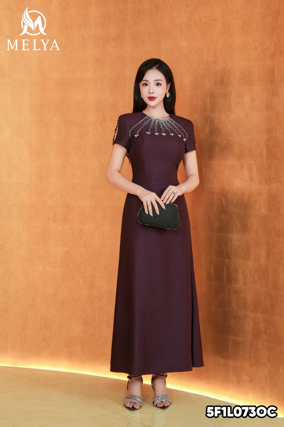 Đầm đuôi cá - Mercy dress tay vai - Đỏ mận