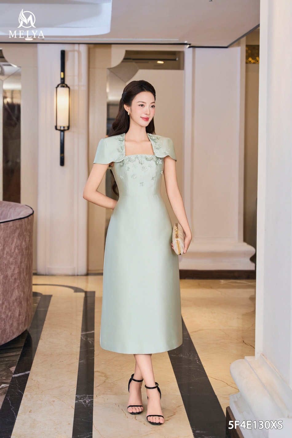 Đầm A - Mint bloom dress - Xanh bạc hà