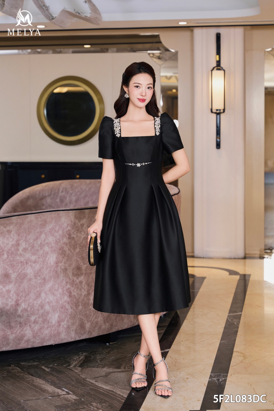 Đầm xòe - Huyền tinh - Đen