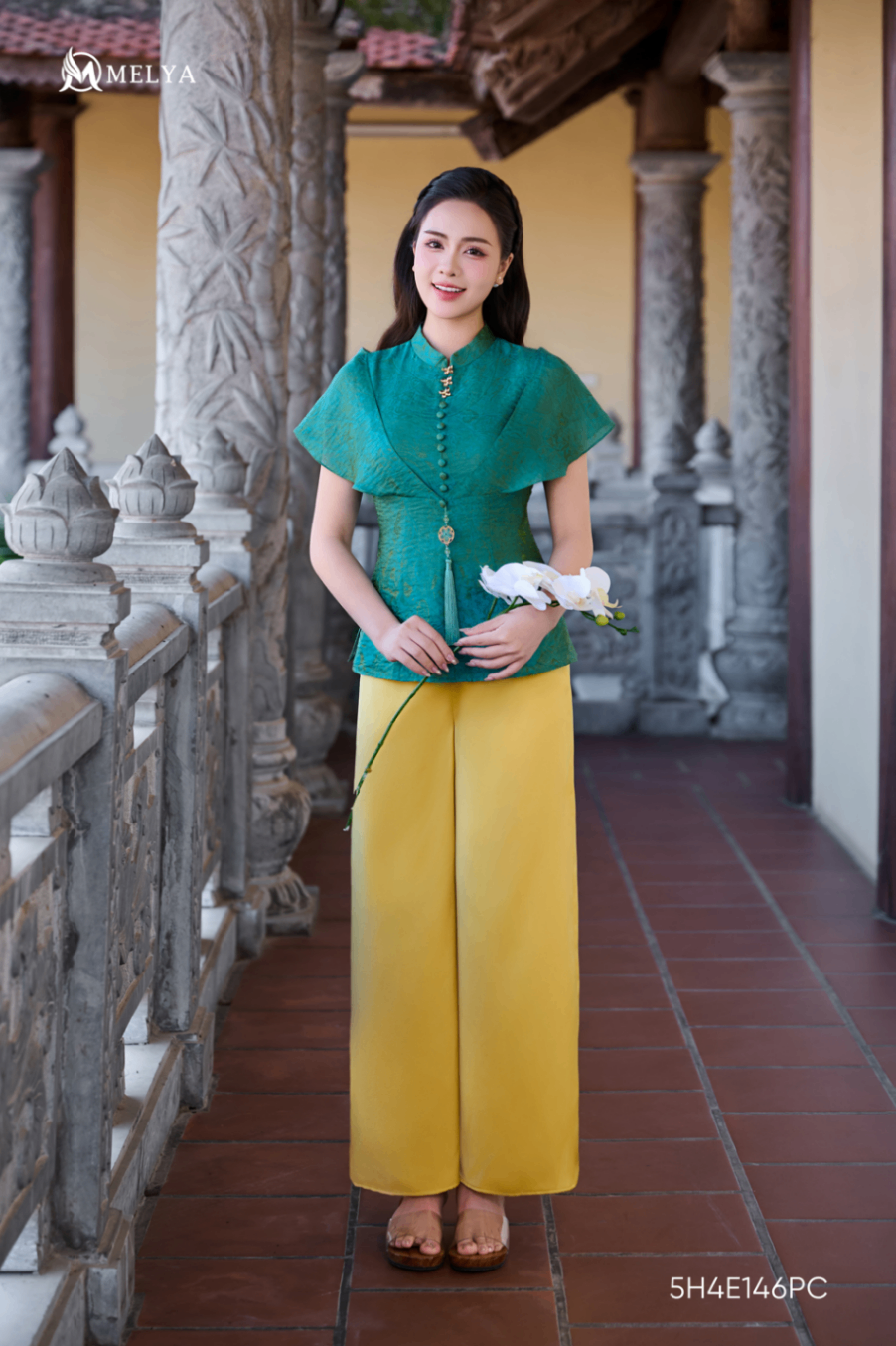 Pháp phục - Ngọc tâm an - Xanh lá phối vàng
