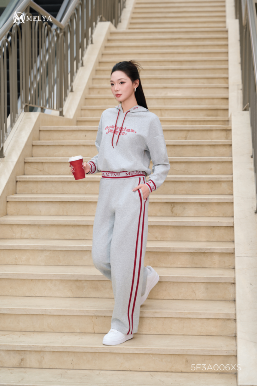 Set bộ - Ultra comfort nỉ chui đầu có mũ - Ghi