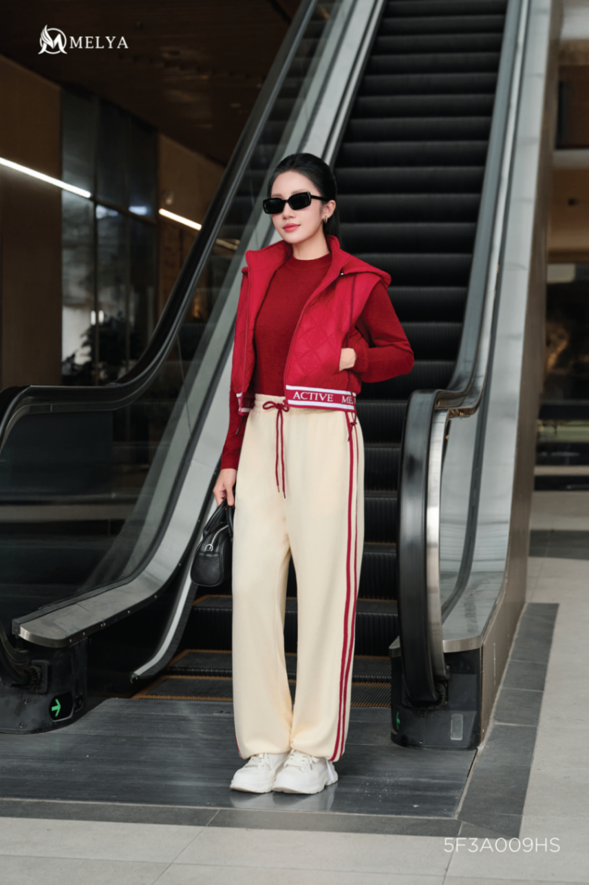 Áo gile phao - Burgundy sporty - Đỏ đô