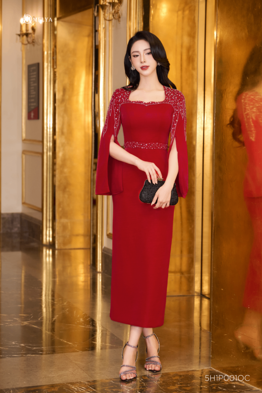 Đầm tiệc - Lumi dress xẻ tay - Đỏ thuần