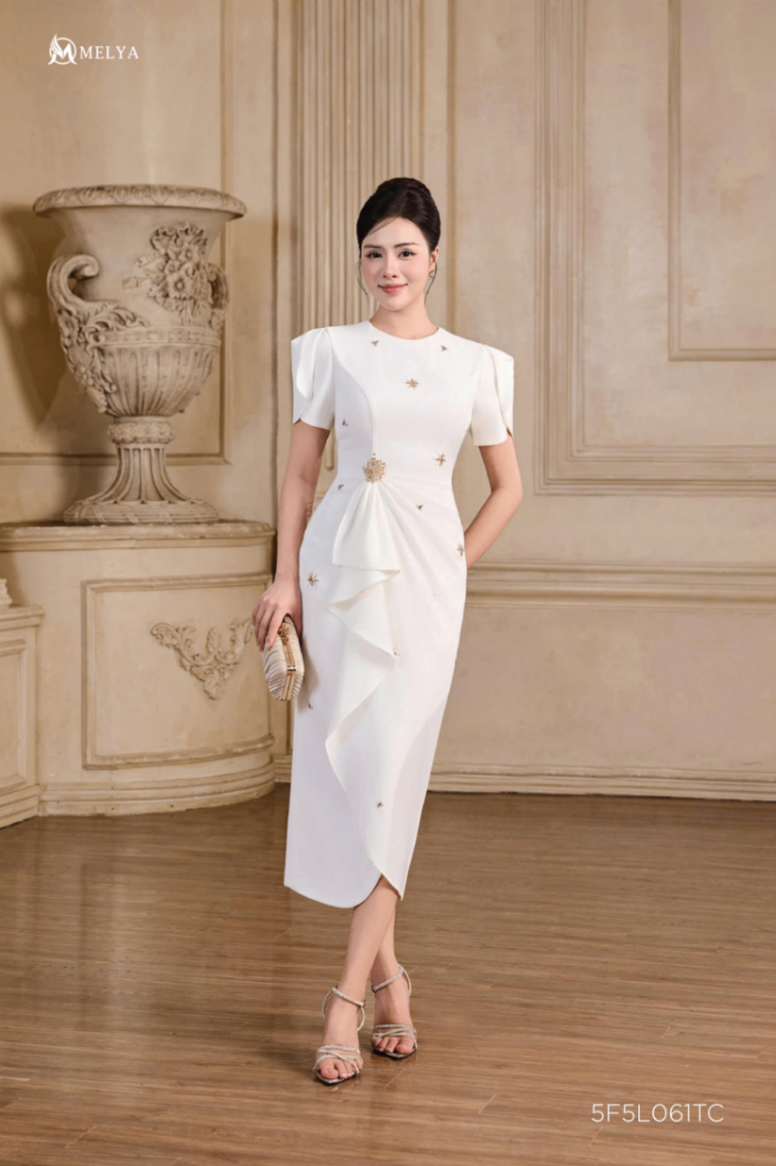 Đầm ôm - White grace đính đá - Trắng