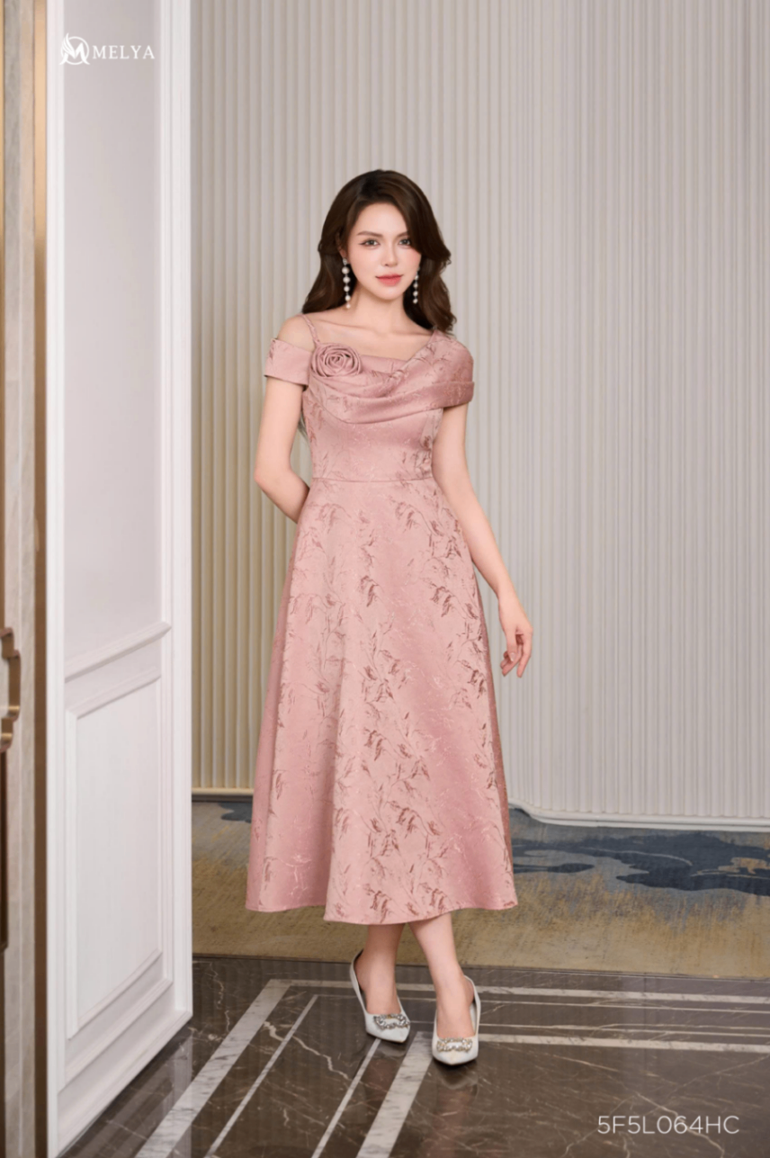Đầm xòe - Rose bloom - Hồng đất