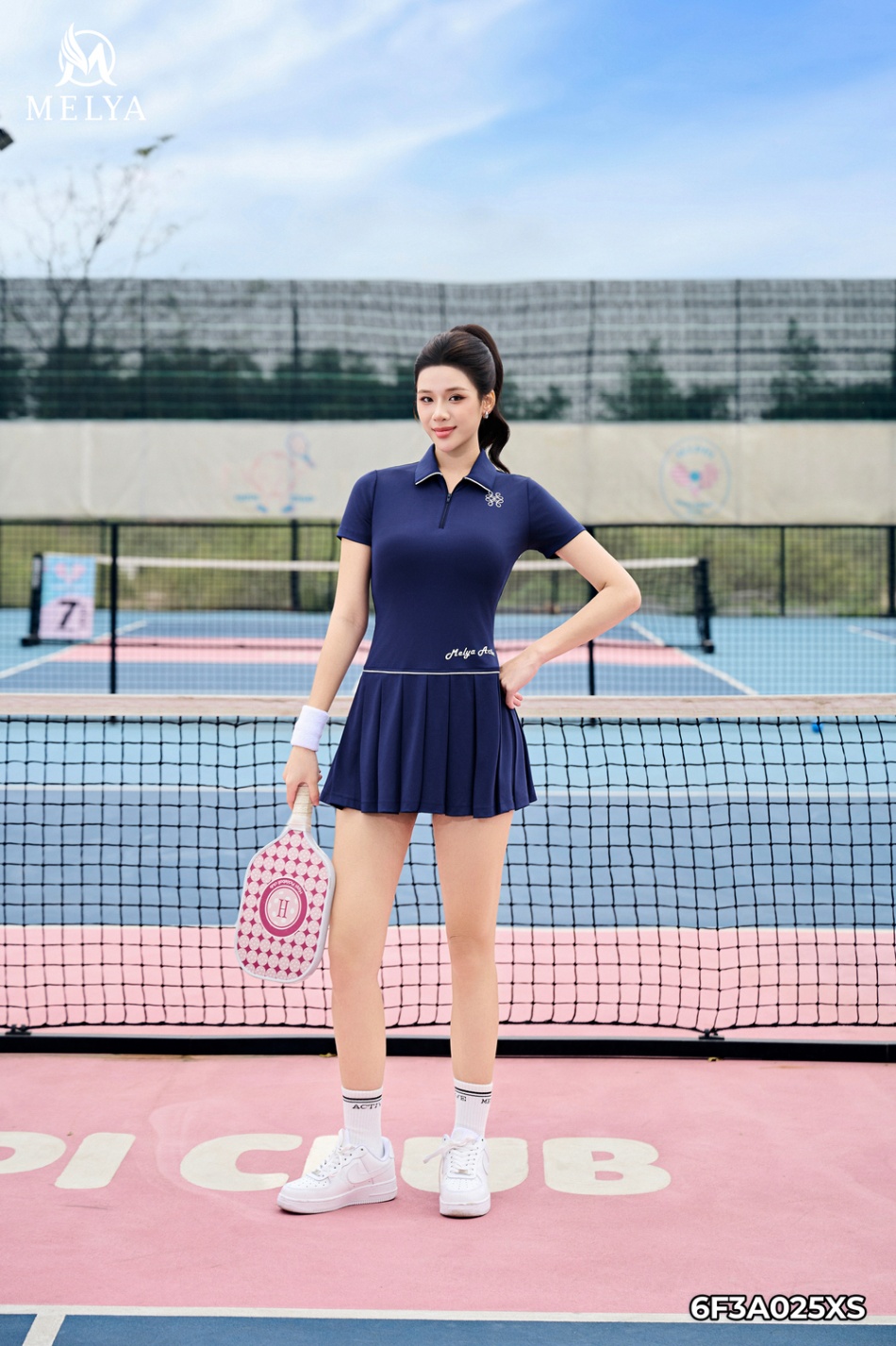 Đầm - Navy active - Xanh tím than phối trắng