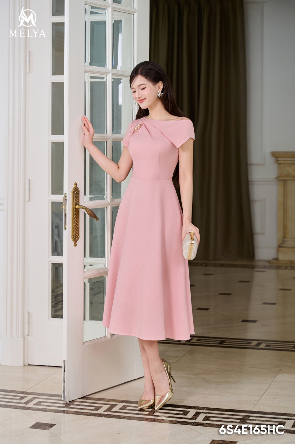 Đầm xòe - Phấn ngọc - Hồng phấn
