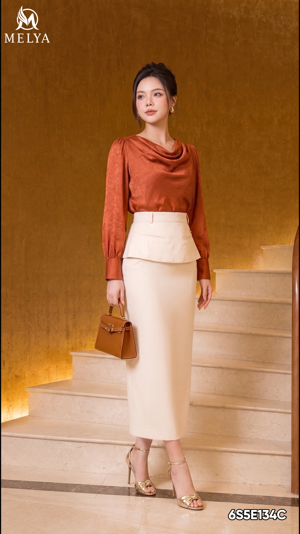 Áo kiểu - Amber blouse - Cam cháy