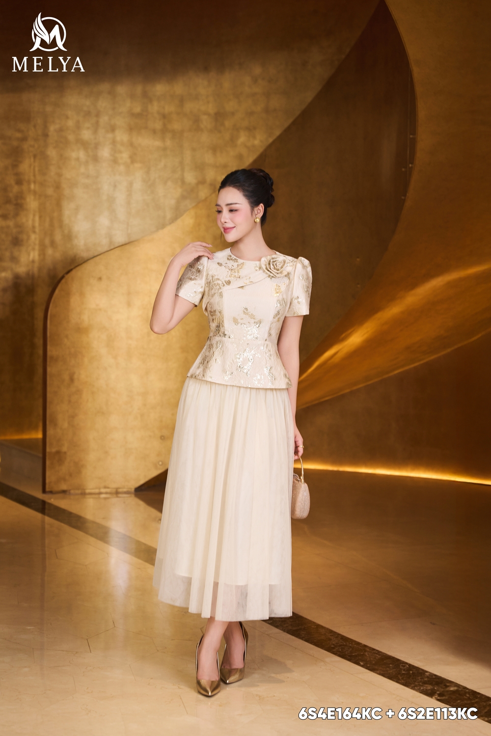 Áo kiểu - Kim thiên - Kem