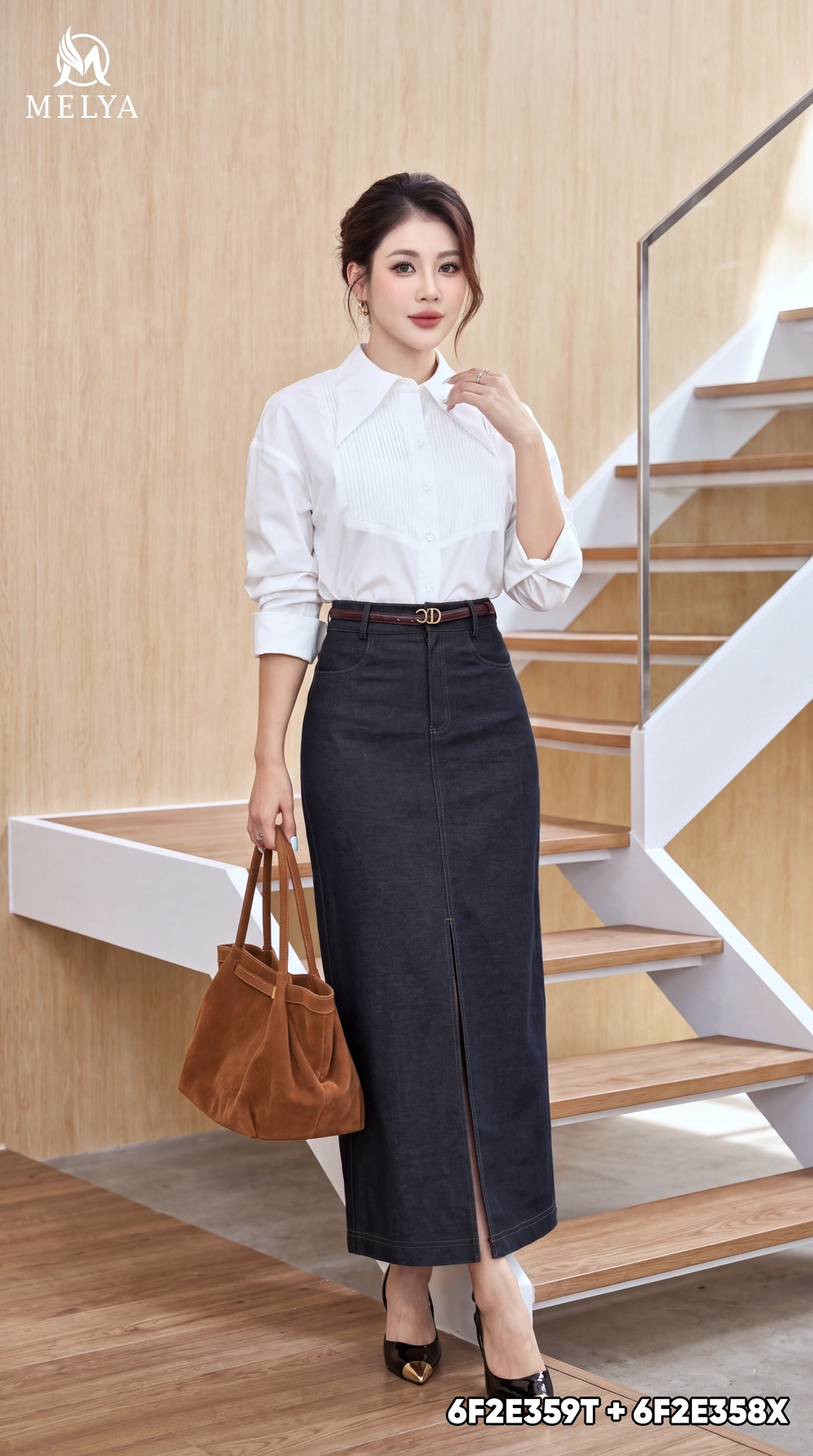 Áo sơ mi - Cổ đức xếp ly ngực