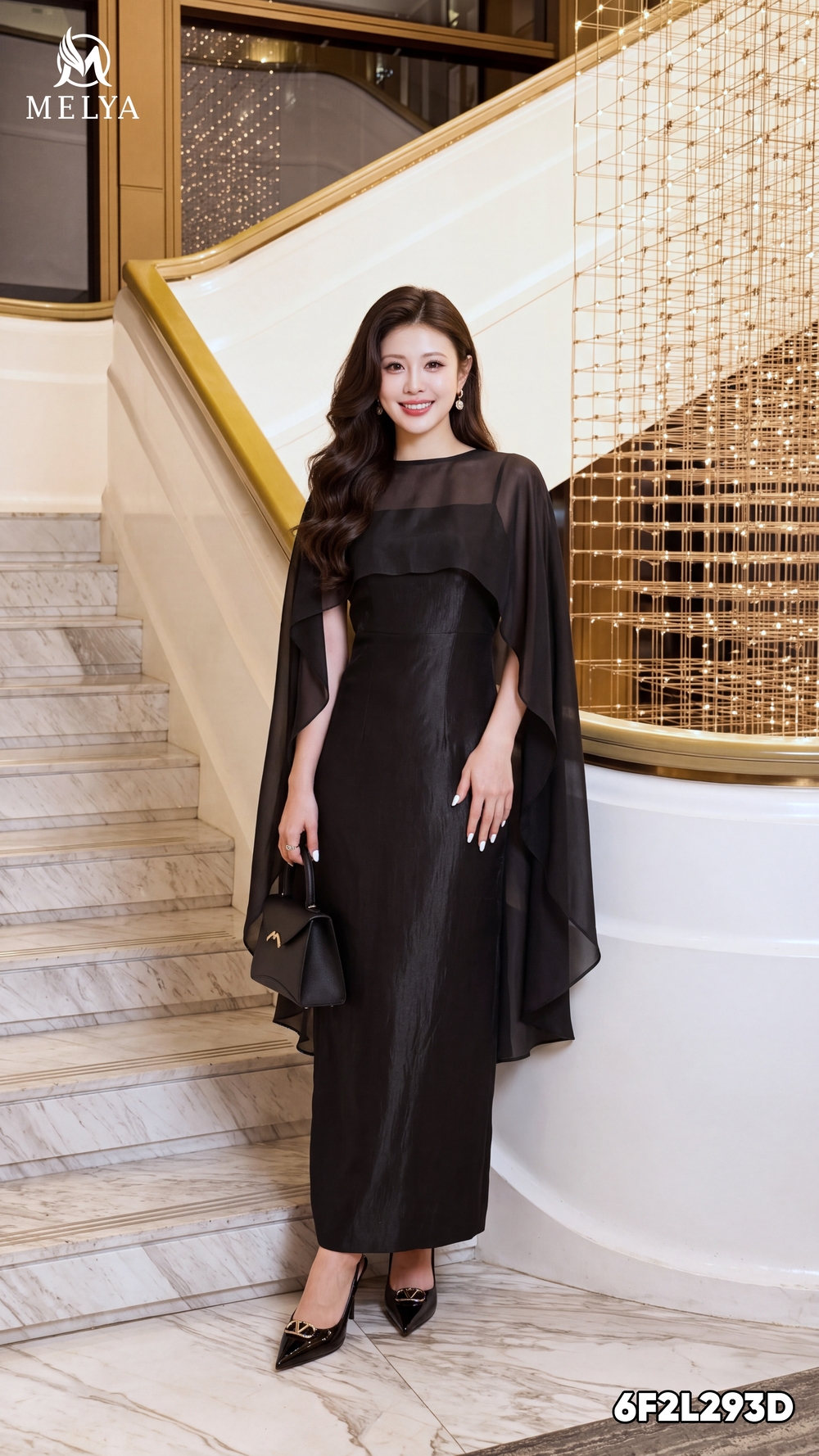 Đầm - Noir elegance kèm choàng