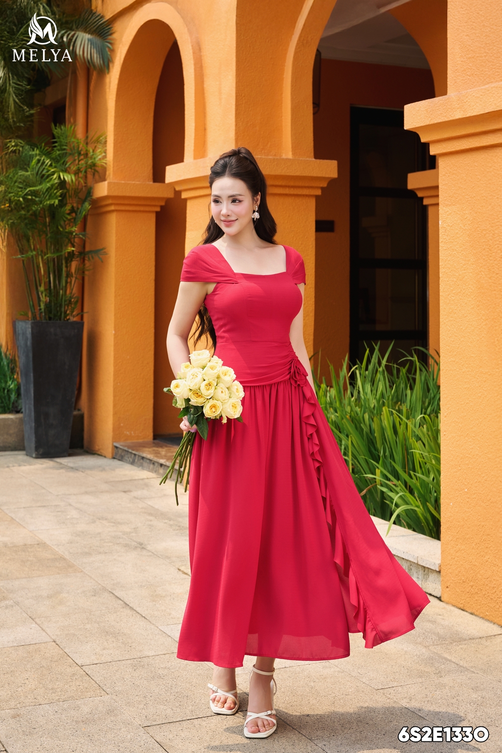 Đầm maxi - Scarlet breeze - Đỏ thuần
