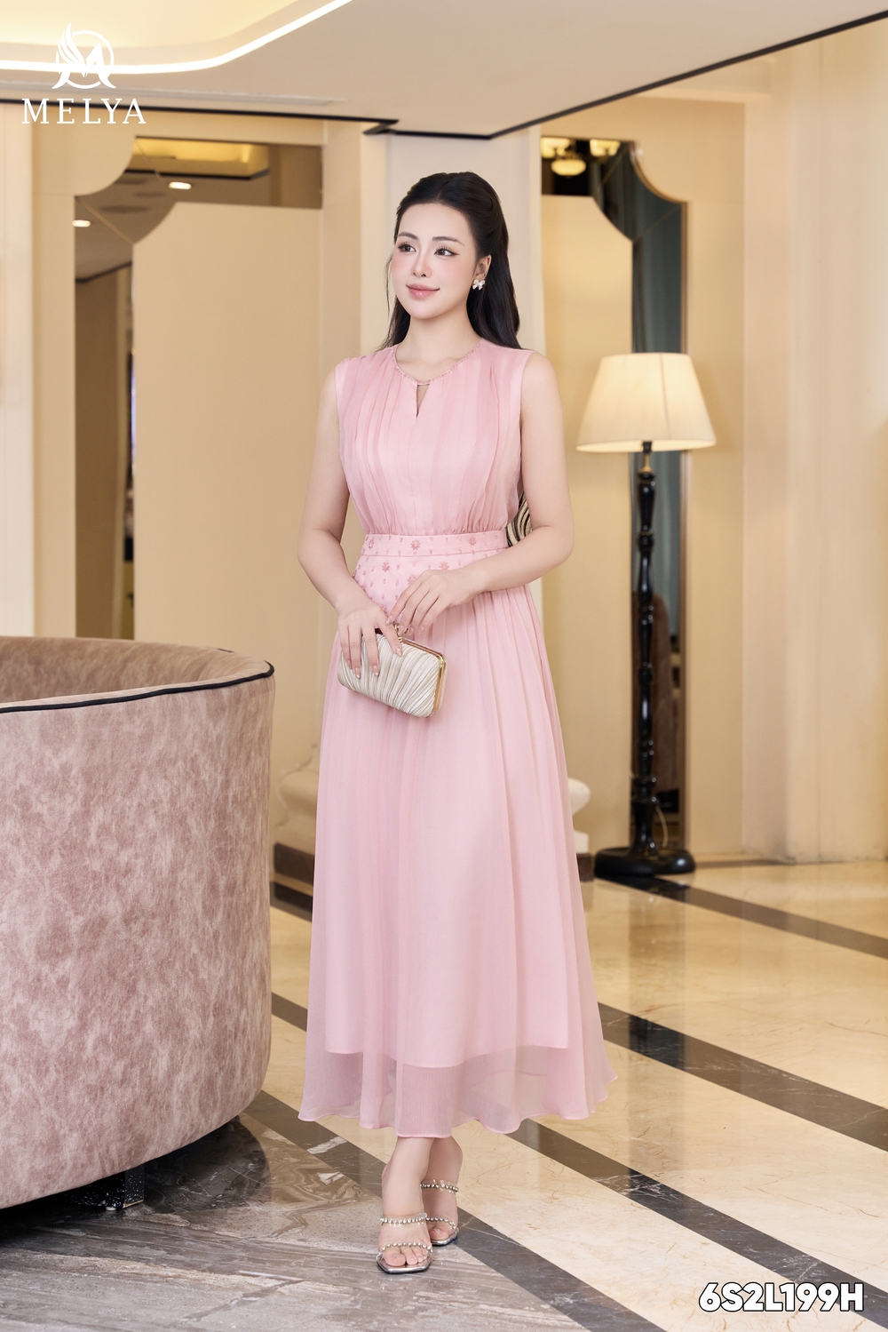 Đầm xòe - Blush aura - Hồng phấn