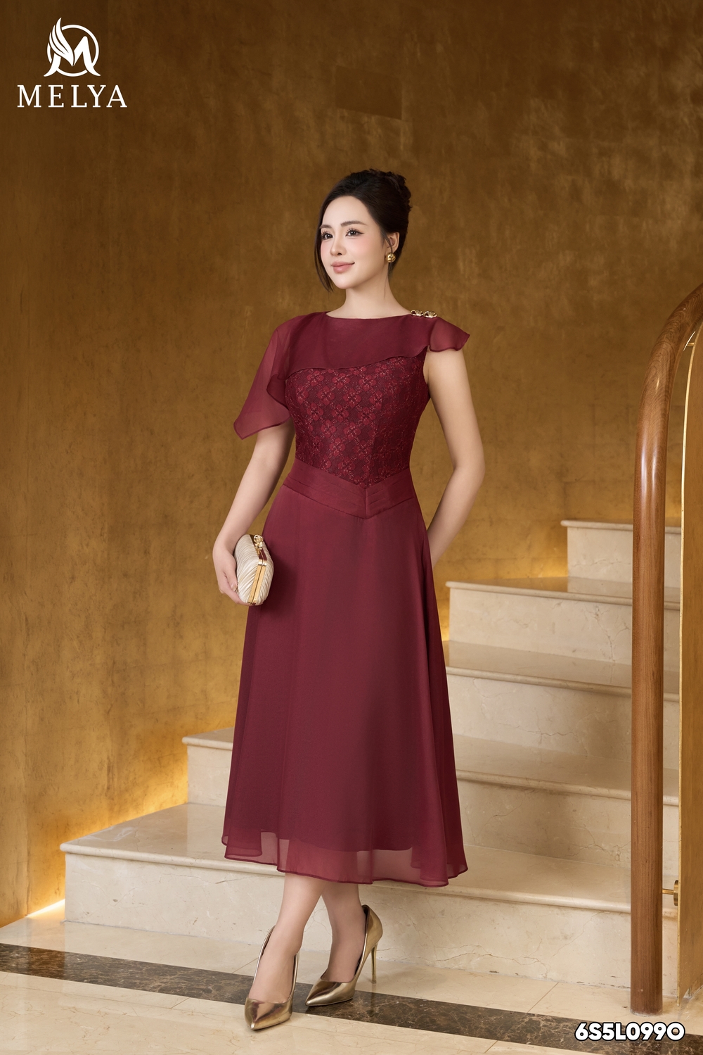 Đầm xoè - Burgundy muse - Đỏ rượu vang