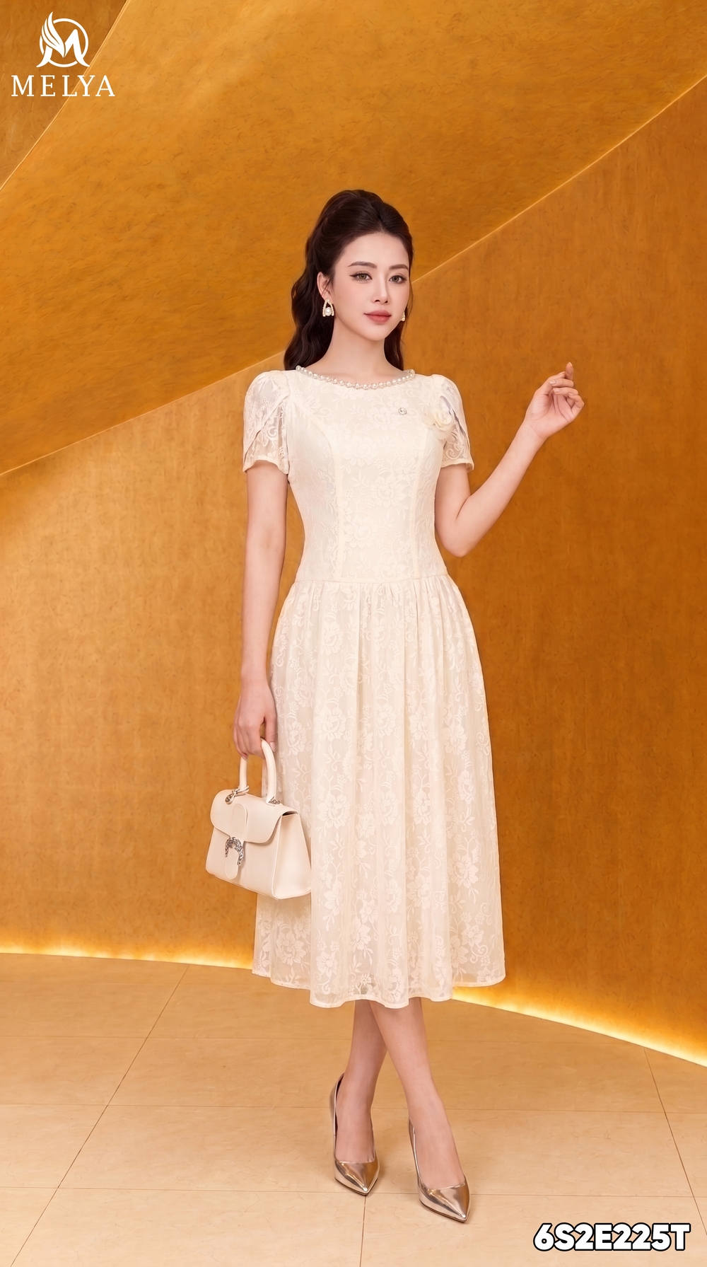 Đầm xòe - Ivory blossom - Trắng