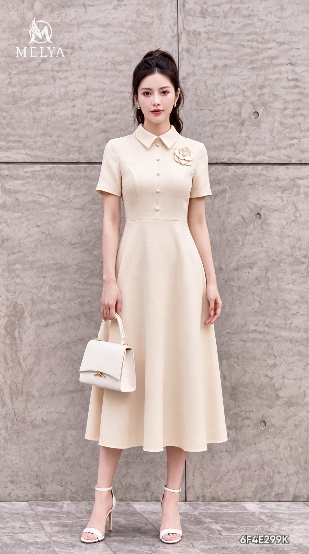 Đầm xoè - Ivory camellia