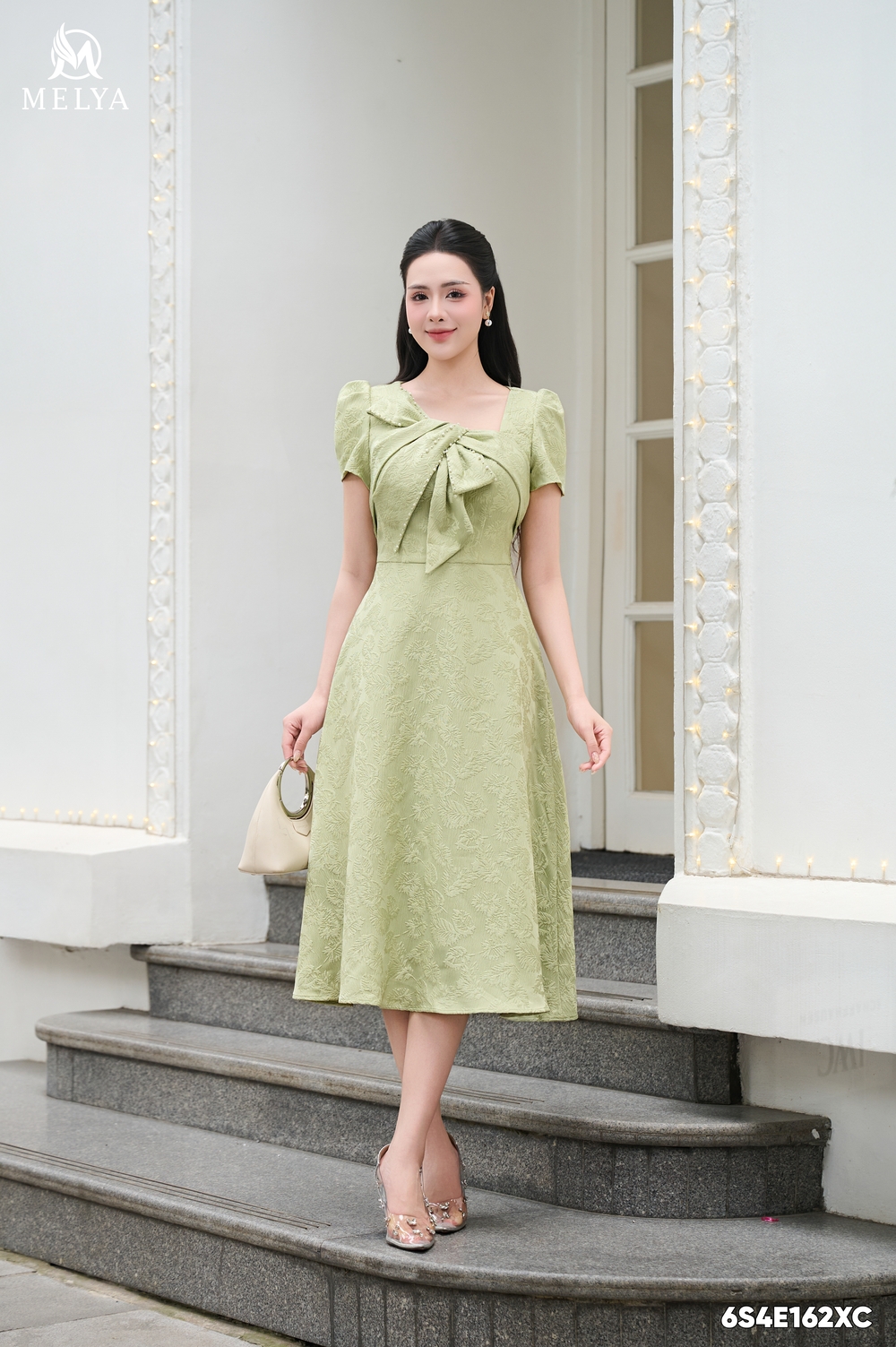 Đầm xoè - Lục xuân - Xanh cốm
