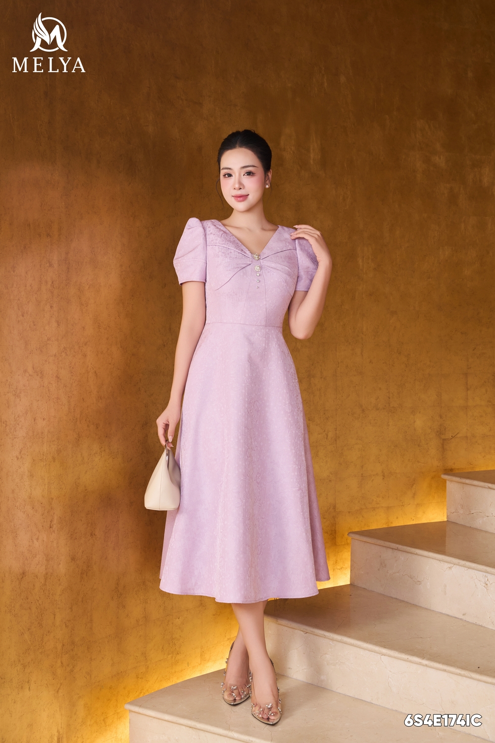 Đầm xòe - Thanh khiết - Tím