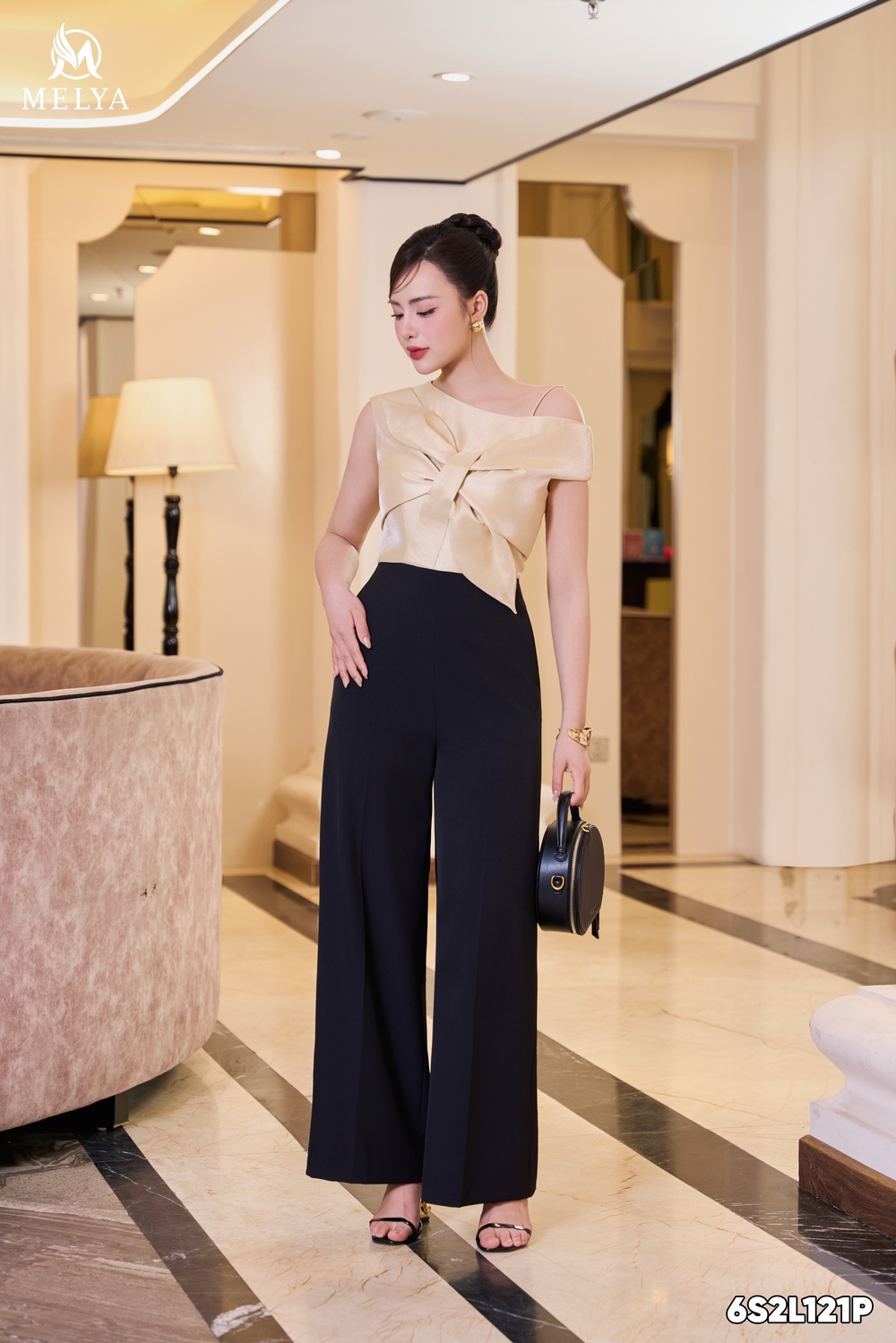 Jumpsuit - Kim sa hoa kết - Be phối Đen