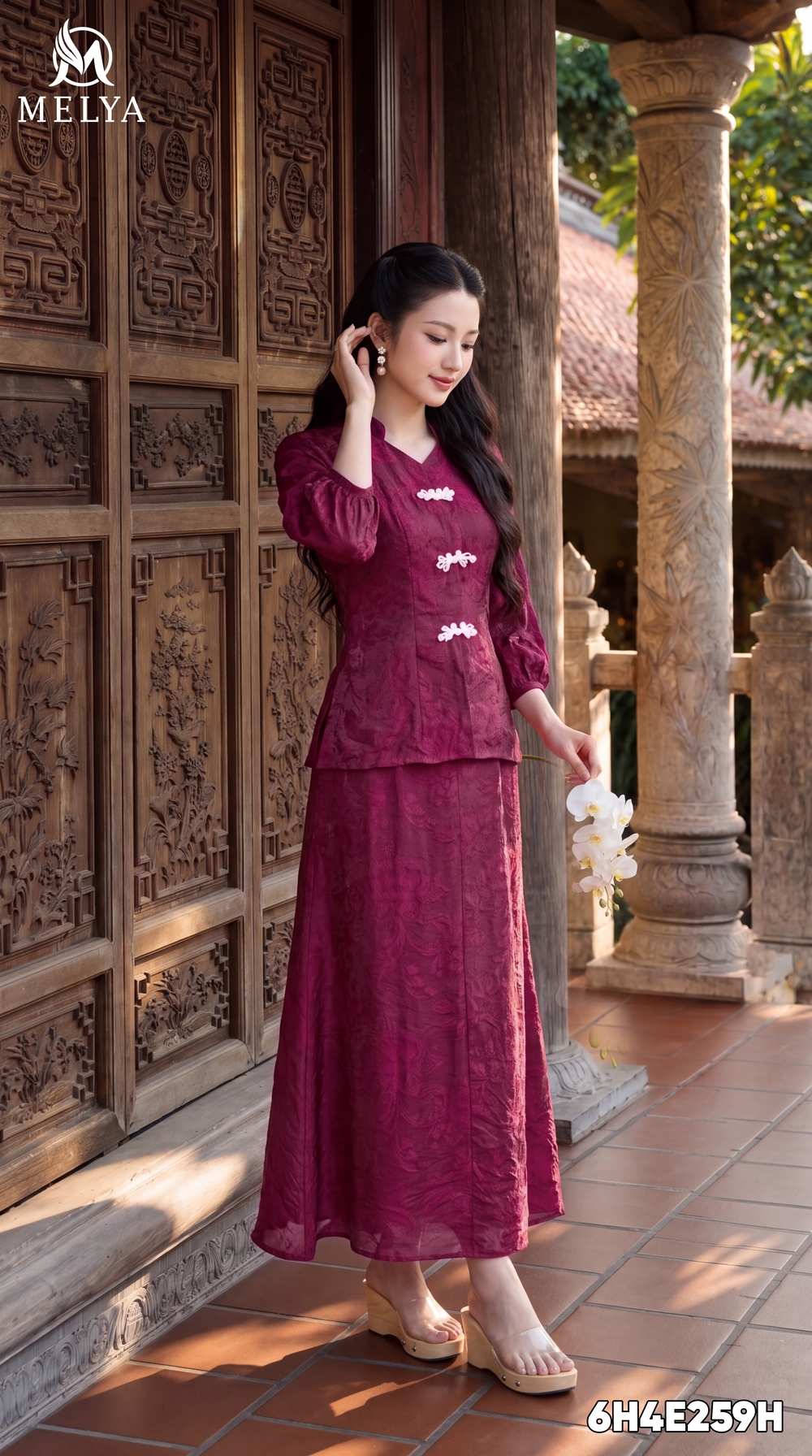 Pháp phục - Cẩm vân - Hồng tím