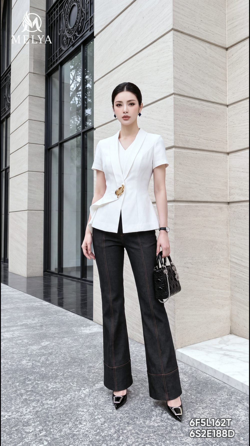 Quần jeans - Ống vảy - Đen chì