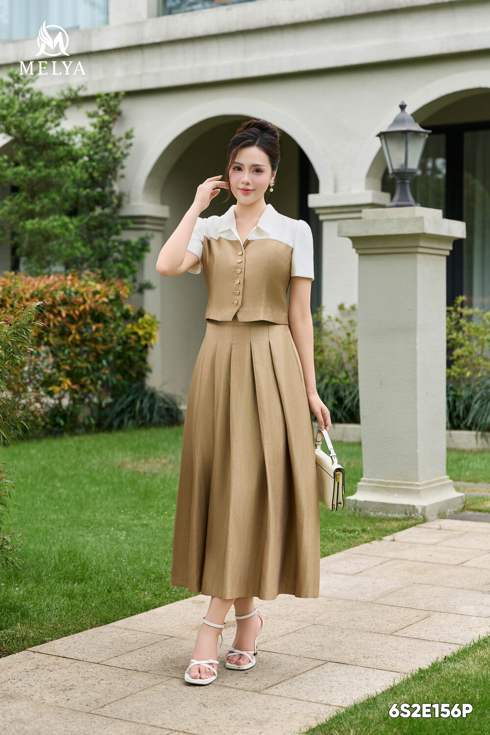 Set bộ - Golden - Nâu vàng phối trắng