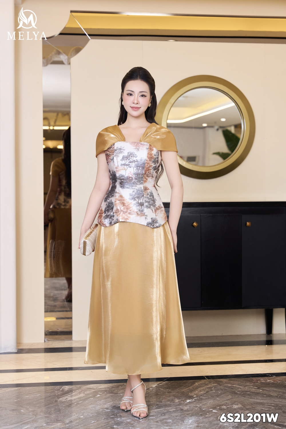 Set bộ - Golden landscape - Vàng đồng phối họa tiết