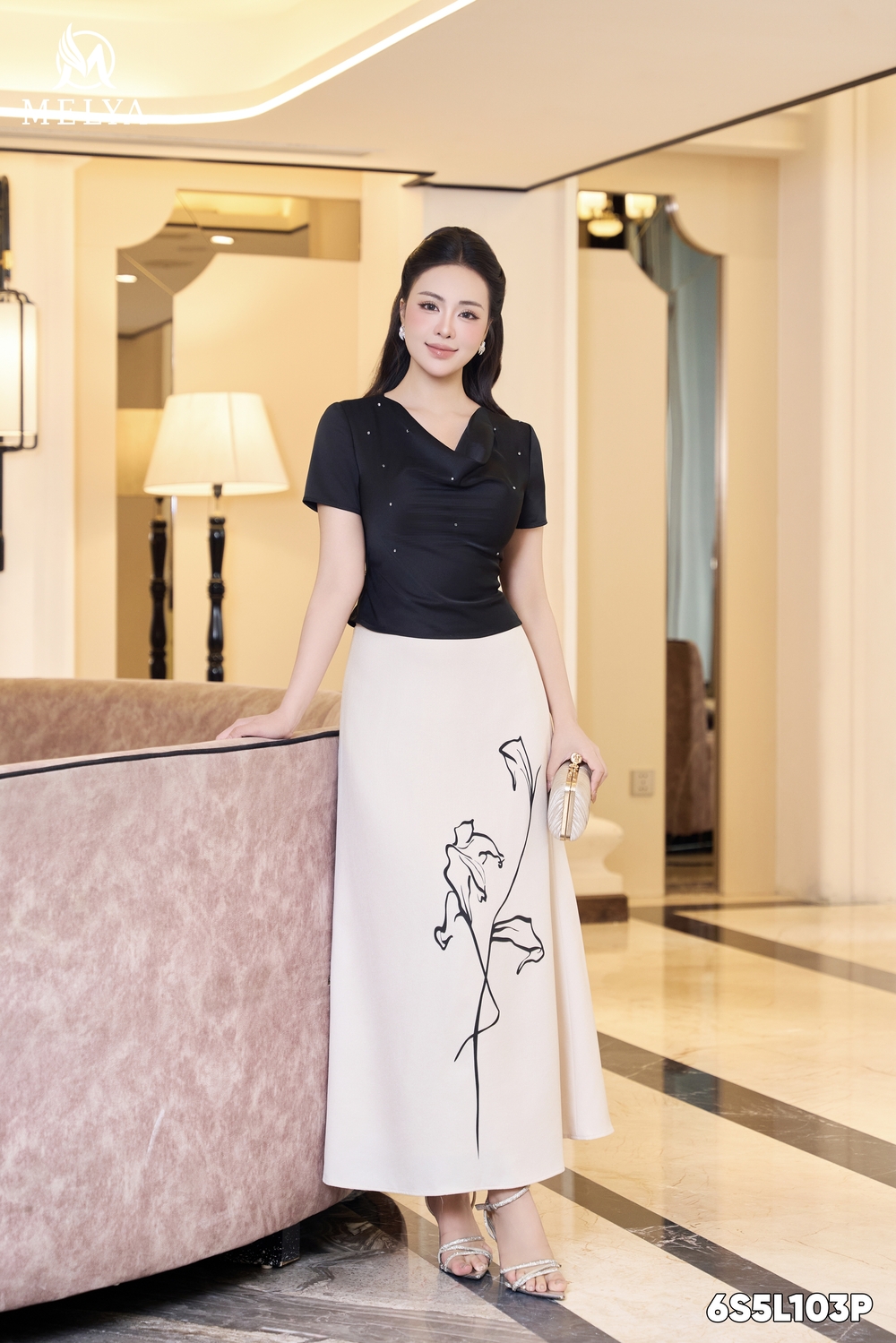 Set bộ - Noir bloom - Đen phối be