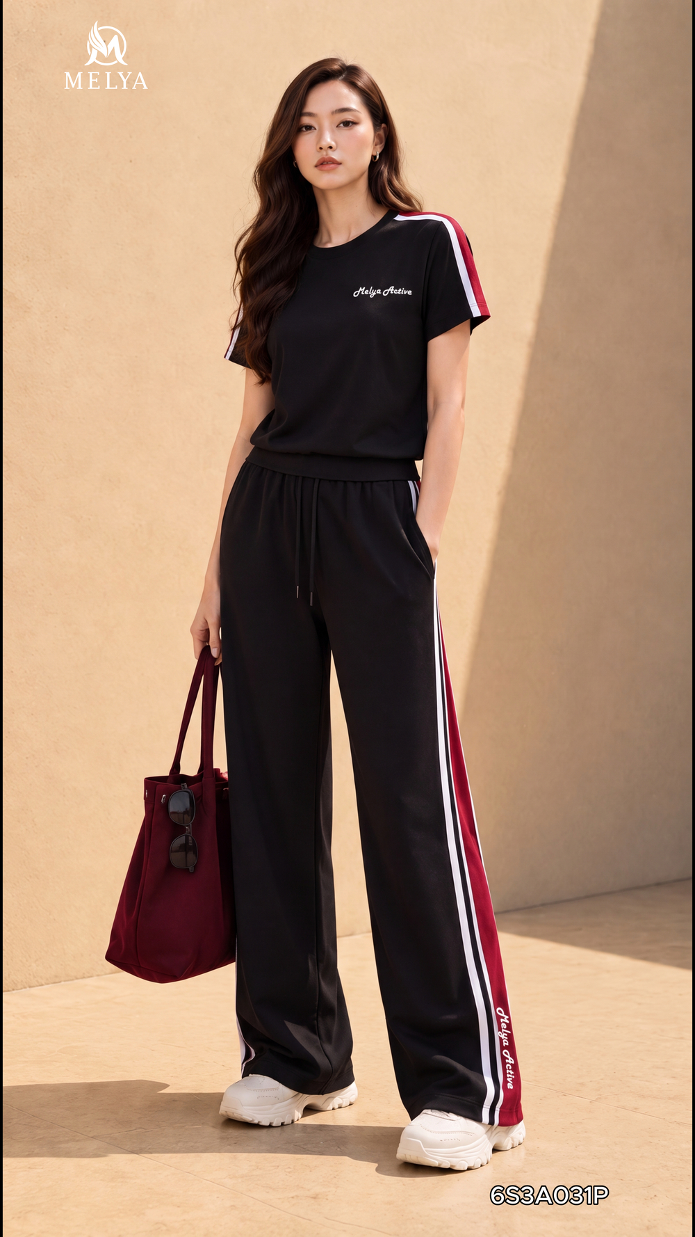 Set bộ - Power stripe - Đen phối đỏ