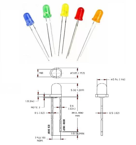 Led Đỏ 3mm (Gói 20 con)