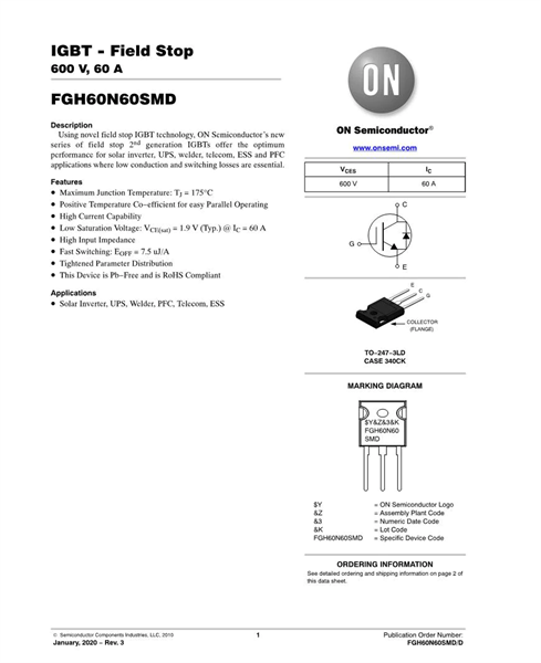 IGBT FGH60N60 (60A-600V)