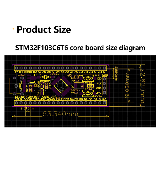 Mạch Phát Triển Hệ Thống Stm32F103C6T6 Arm (V 1.1)